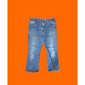 Rustler Mens Blue Denim Jeans Size 38x30 Straight Leg USA-Made